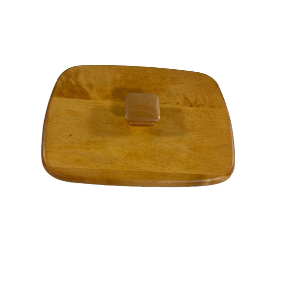 Longaberger Woodcrafts Lid w/Square Knob 8.25"L x 6.5"W - Picture 1 of 2